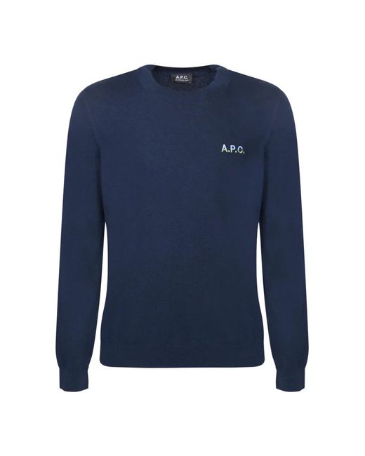 A.P.C. Blue Round-Neck Knitwear for men