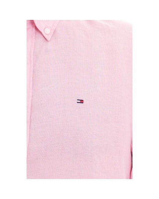 Tommy Hilfiger Pigmentgefärbtes regular fit hemd in Pink für Herren