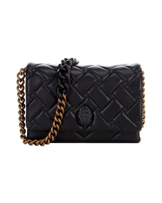 Kurt Geiger Black Leder-Umhängetasche