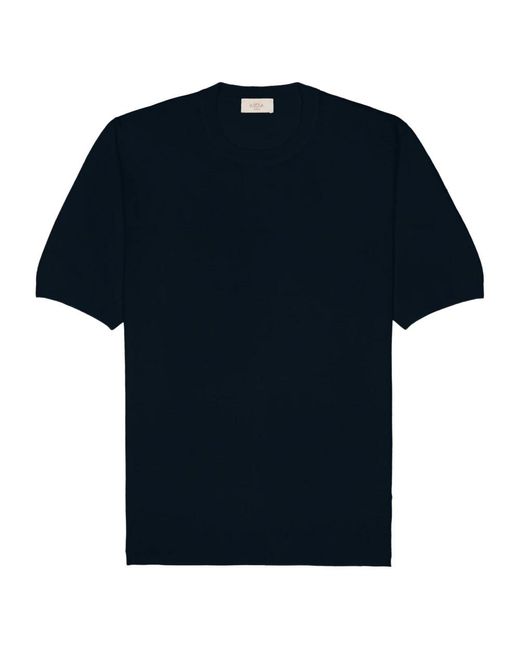 Lino cotone blu navy t-shirt di Altea in Black da Uomo
