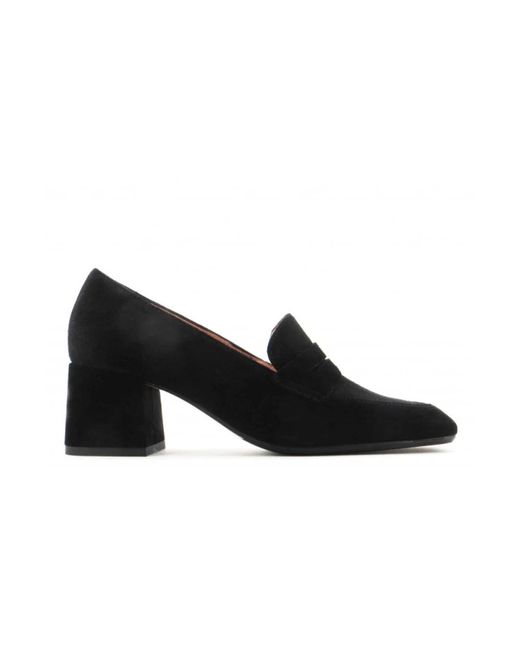 Anna F. Black Wildleder Mokassins Slip-On Eckige Spitze