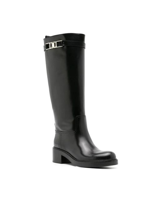 Ferragamo Black High Boots