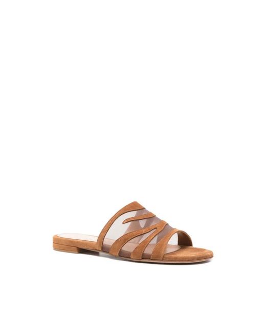 Gianvito Rossi Brown Sliders
