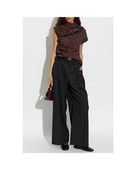 Blouses Ganni de color Brown