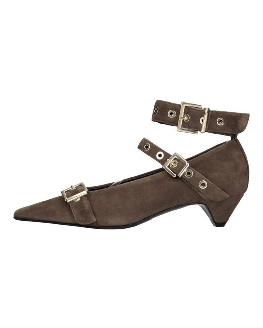 Lella Baldi Suede Pump in het Brown