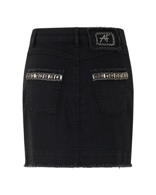 Alberta Ferretti Black Denim Skirts
