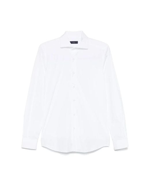 Fay Overhemden ,Wit ,Katoen Witte Regular Fit Overhemd Popeline Katoen in het White voor heren
