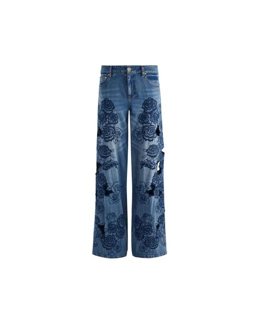 Wide Jeans Alice + Olivia de color Blue