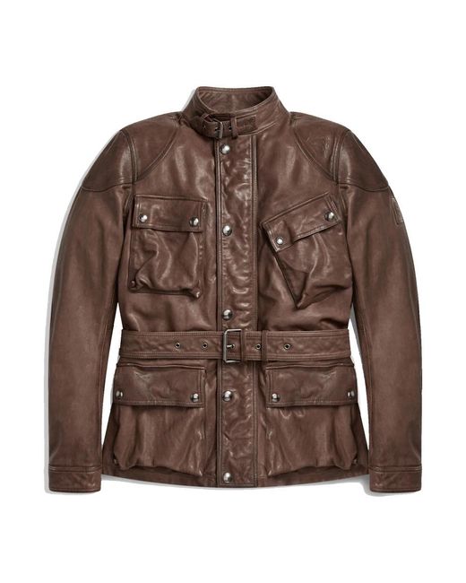 Belstaff Brown Leather Jackets for men