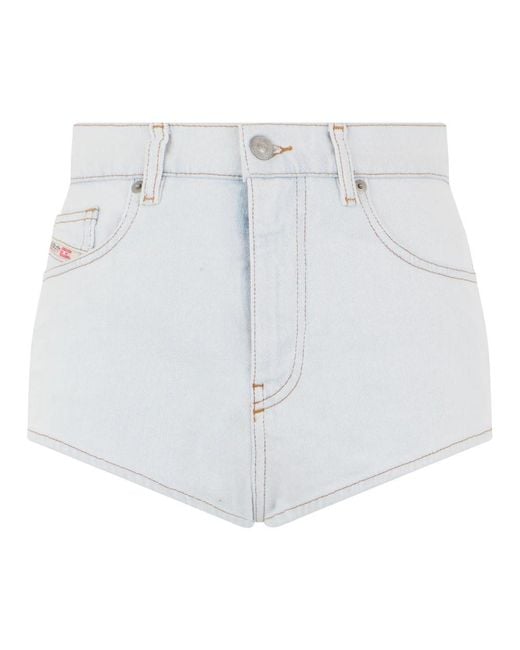 DIESEL White Denim Shorts