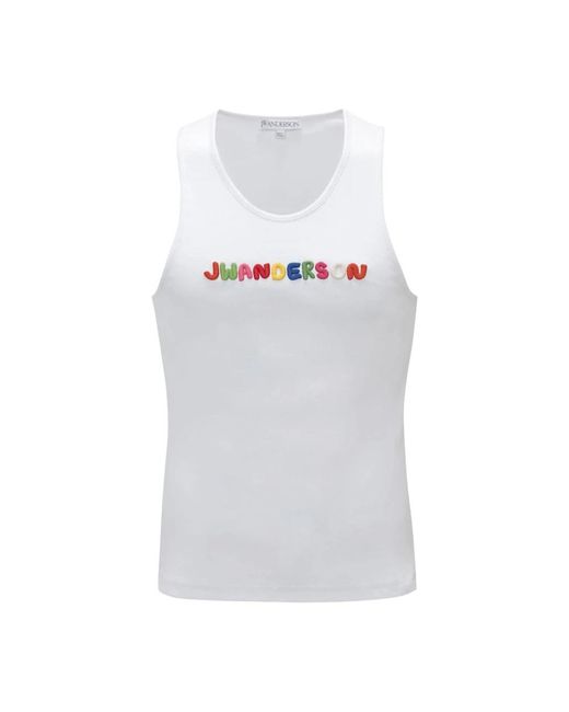 J.W. Anderson White Embroidered Logo Tank Top