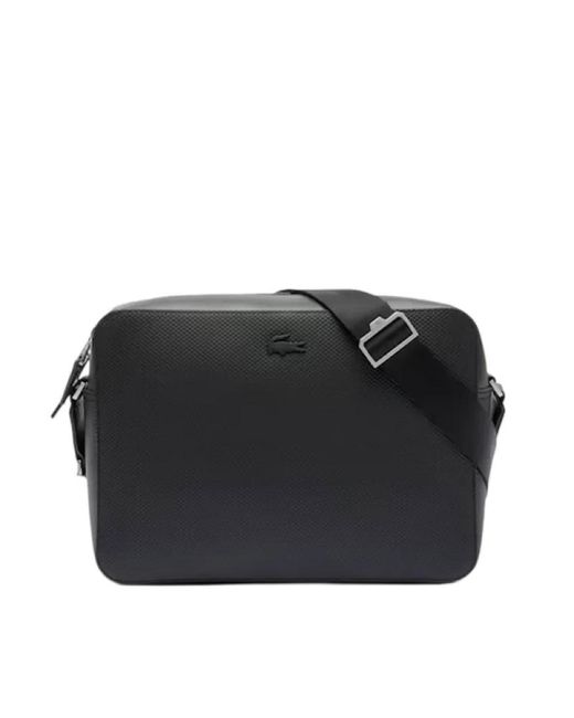 Lacoste Tassen ,Zwart ,Leer Chantaco Sacoche in het Black voor heren