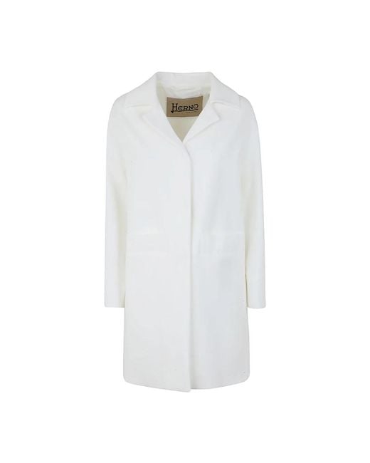 Herno White Single-Breasted Coats