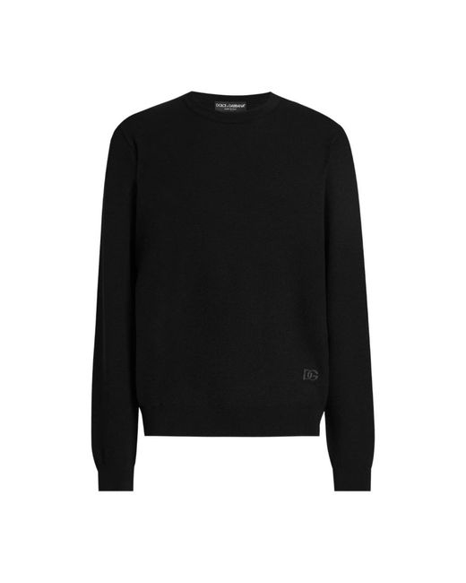 Dolce & Gabbana Black Round-Neck Knitwear for men