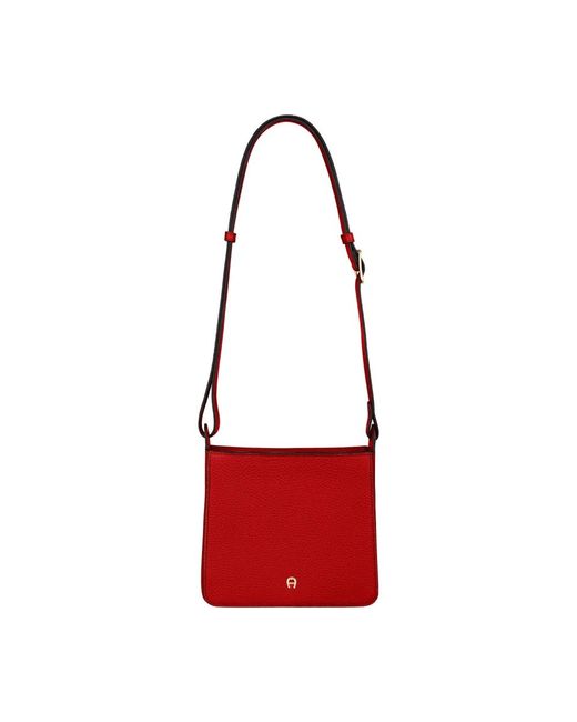 Aigner Red Elegante Leder Schultertasche