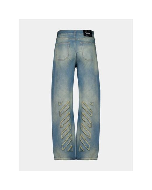 Off-White c/o Virgil Abloh Blue Straight Fit Jeans for men