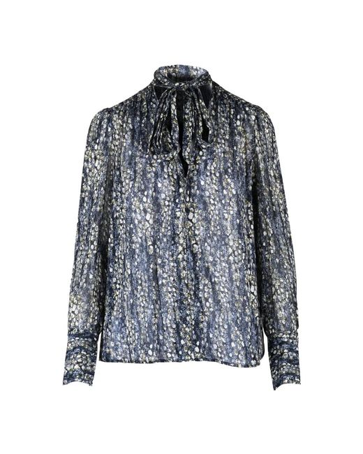 Dondup Overhemden ,Veelkleurig ,Chiffon Blouse in het Black