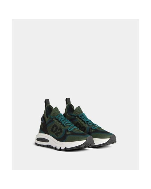 DSquared² Grüner logo sneaker in Green für Herren