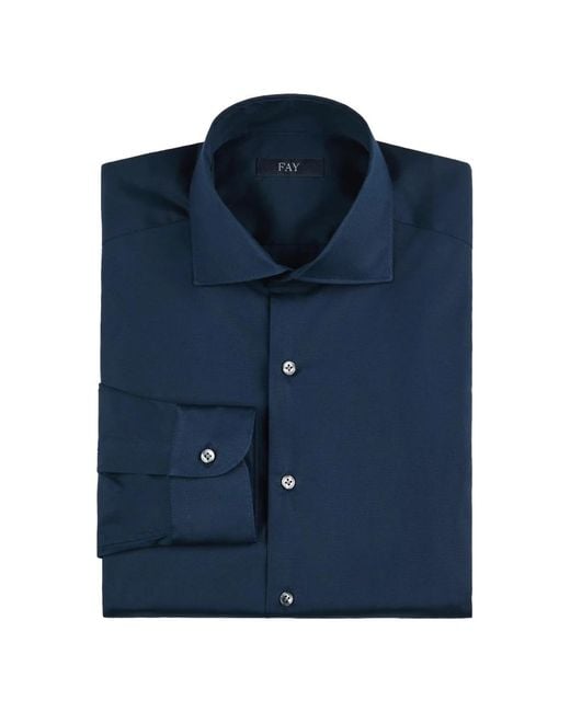 Fay Blue Formal Shirts for men