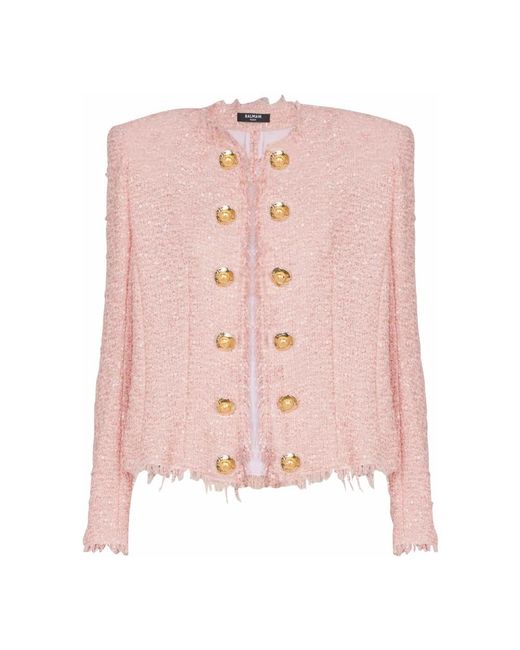 Balmain Pink Tweed Jackets
