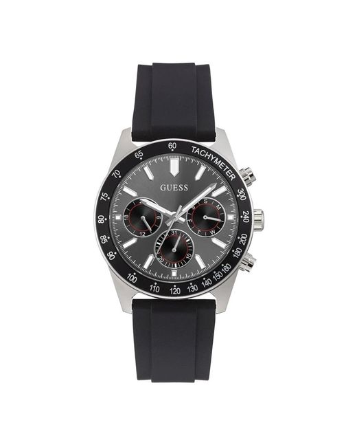 Guess Stilvolle silikon armbanduhr gw0332g1 in Black für Herren