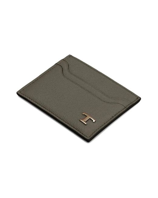 Tod's Accessoires ,Bruin ,Stijlvolle Leren Kaarthouder in het Green voor heren