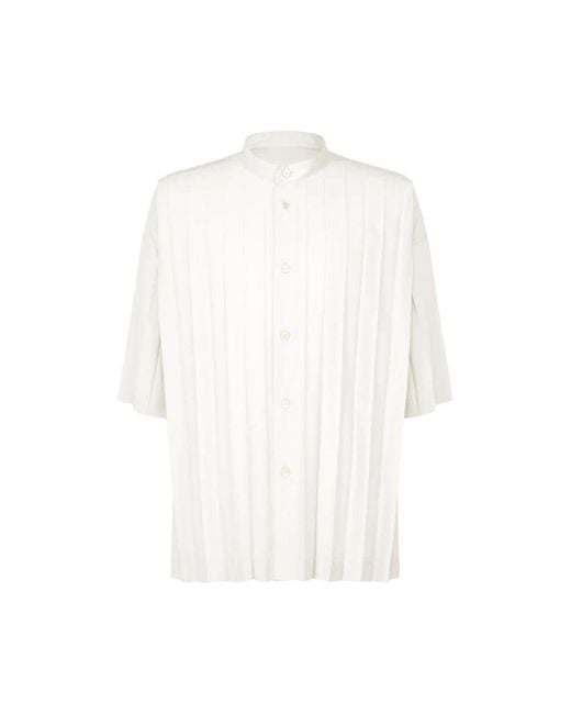 Issey Miyake White Short Sleeve Shirts for men