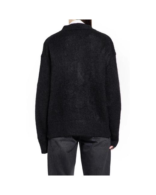 Studio Nicholson Truien & Vesten ,Zwart ,Wol Trey Cardigan in het Black
