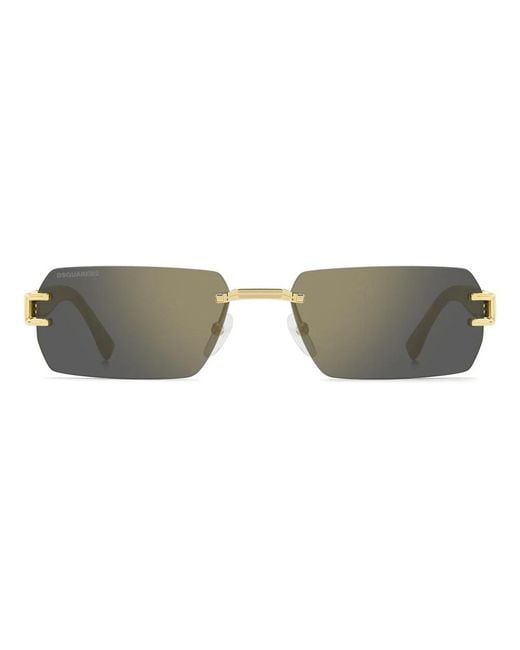 DSquared² Rectangle Zonnebrillen in het Metallic voor heren