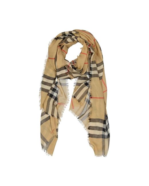 Accessories > scarves > winter scarves Burberry en coloris Metallic