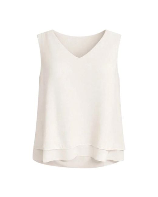 2-Biz White Sleeveless Tops
