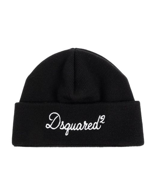DSquared² Wollmütze Mit Gesticktem Logo in Black für Herren