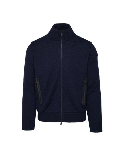 Moncler Marineblauwe Gewatteerde Wollen Vest in het Blue voor heren