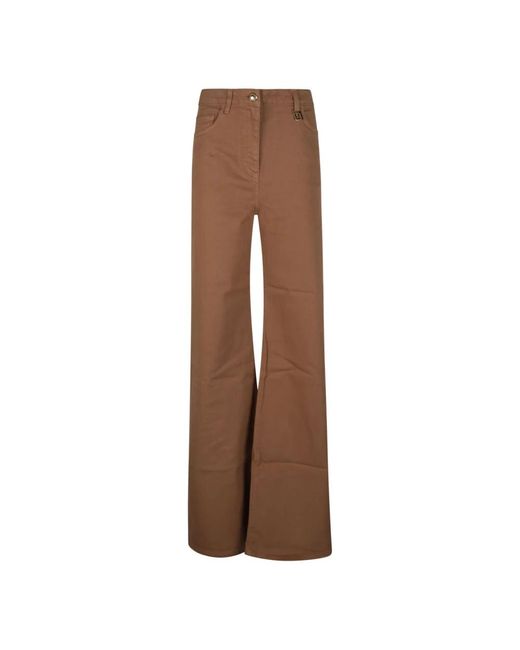 Elisabetta Franchi Brown Wide Jeans