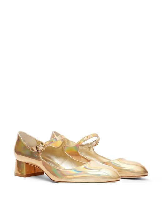 Stuart Weitzman Schoenen ,Geel ,Vivienne Mary Jane Pumps 35Mm in het Natural