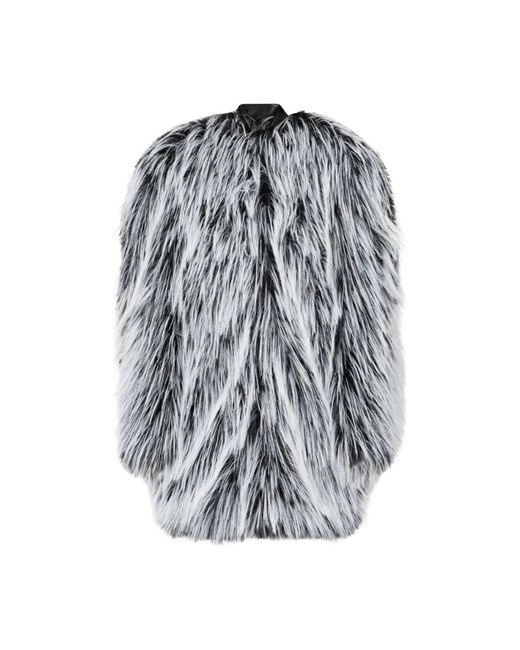 Sportmax Gray Faux Fur & Shearling Jackets