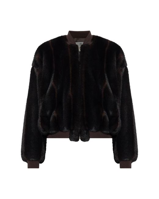 MM6 by Maison Margiela Black Faux Fur & Shearling Jackets