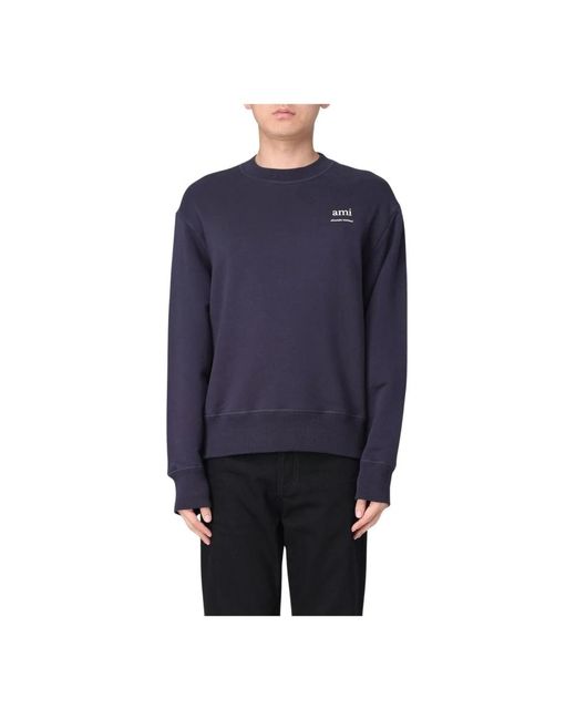 AMI Hoodies & Sweatvesten ,Blauw ,Blauwe Sweatshirt Met Relaxte Pasvorm in het Blue voor heren