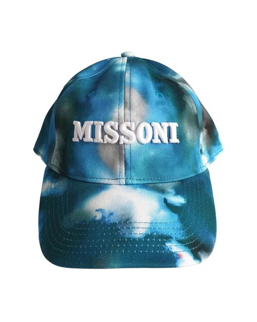 Missoni Accessoires ,Veelkleurig ,Katoen Katoenen Baseball Cap Ai 23 in het Blue