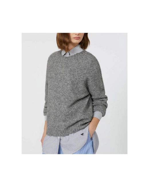 Max Mara Gray Round-Neck Knitwear