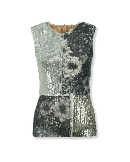Maison Margiela Green Sleeveless Tops