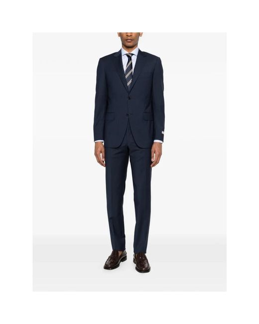 Canali Wollen Pak Met Microdessin in het Blue voor heren
