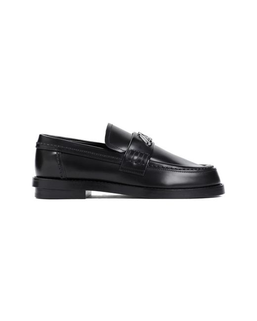McQueen Black Seal-plaque Loafers