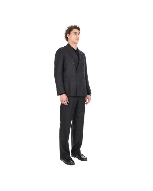 Tagliatore Black Double Breasted Suits for men