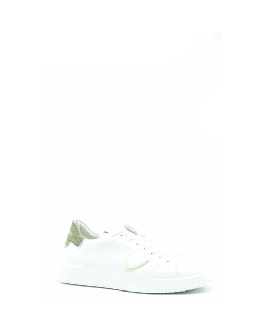 Philippe Model Schoenen ,Wit ,Leer Witte Sneakers in het White voor heren