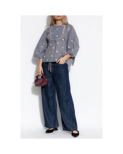 Munthe Blue Wide Trousers