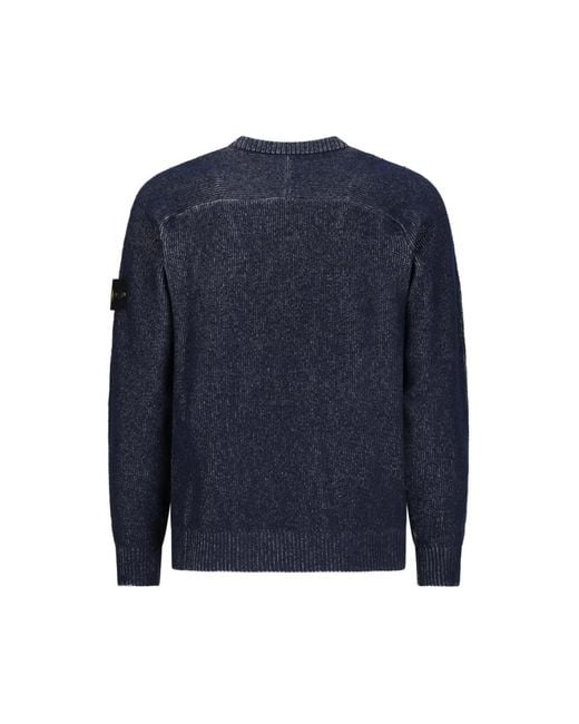 Stone Island Blue Round-Neck Knitwear for men