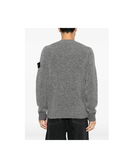 Stone Island Gray Round-Neck Knitwear for men