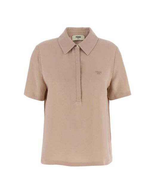 Fendi Natural Polo Shirts