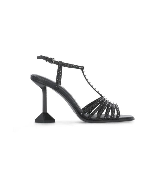 Ash Black Schwarze Lederabsatzschuhe Mit Nieten